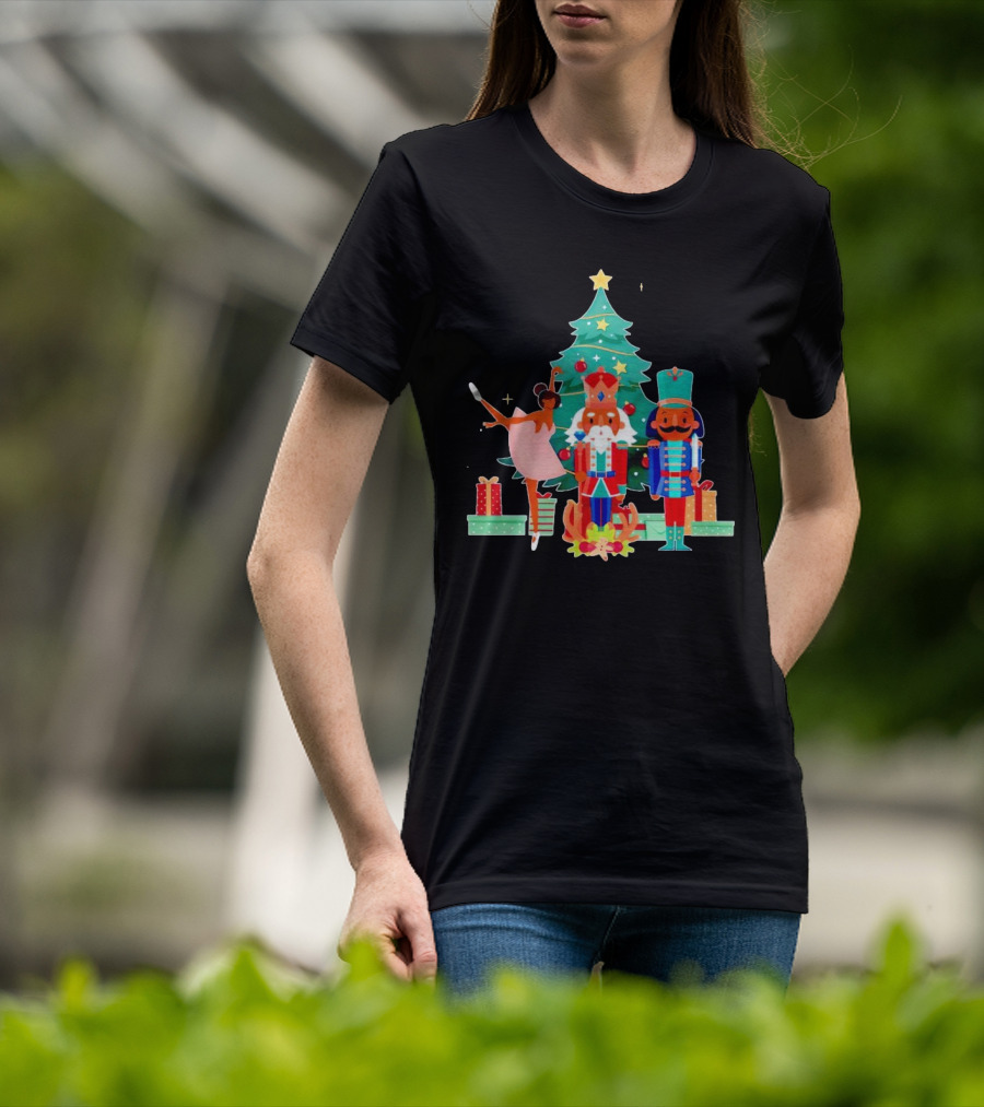 The Nutcracker Characters With Christmas Tree And Gifts T-Shirt