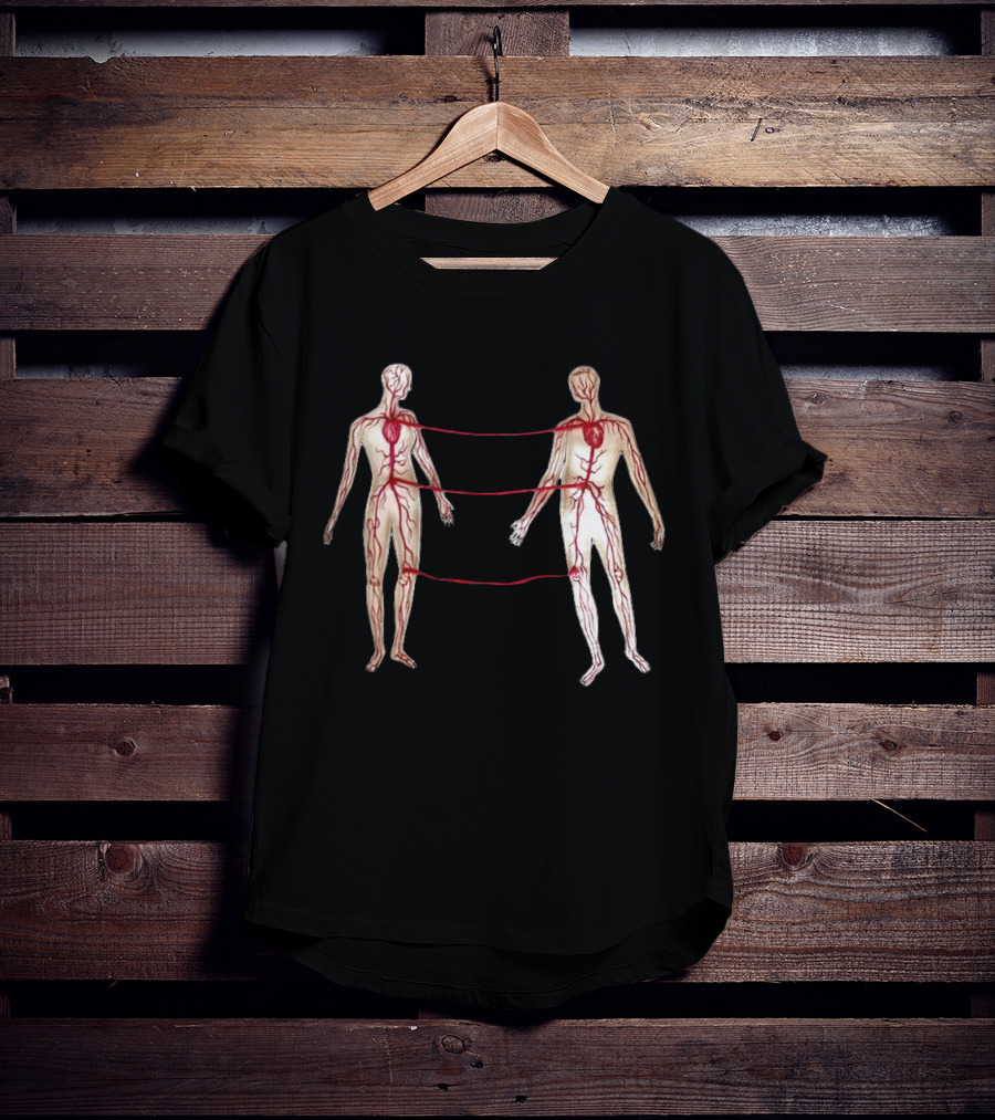 Vascular Diagram Heart Connection Between Two People T-Shirt