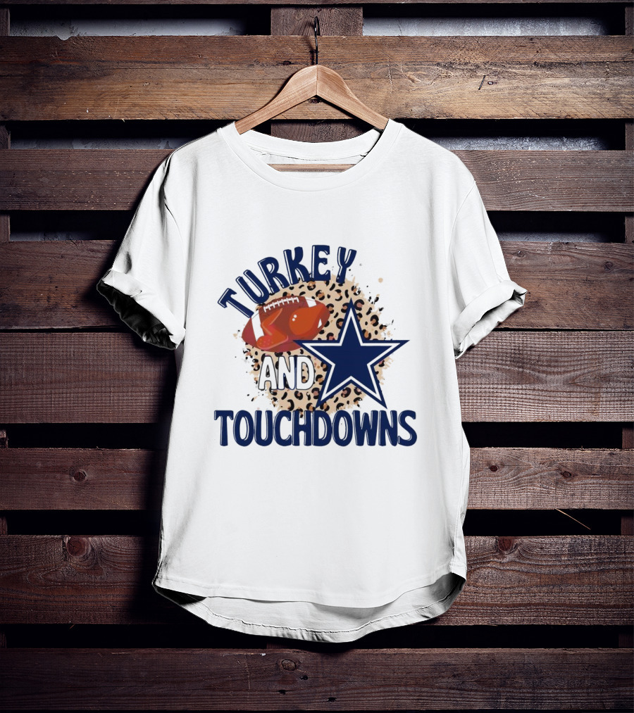 Turkey And Touchdowns Dallas Cowboys Football Star T-Shirt