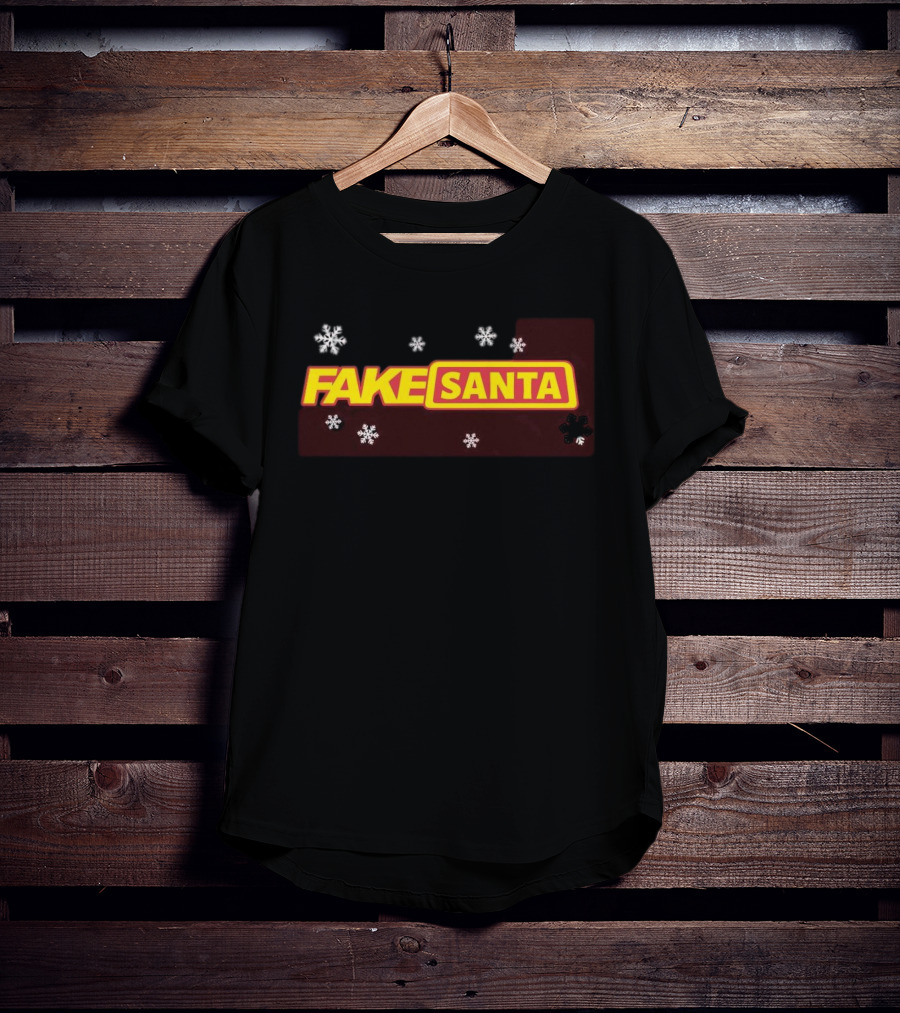 FAKE SANTA Logo With Snowflakes T-Shirt