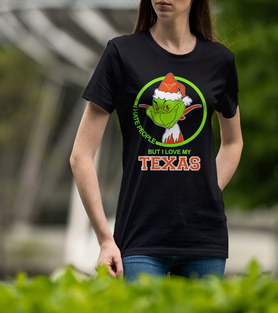 Grinch I Hate People But I Love My Texas Longhorns T-Shirt