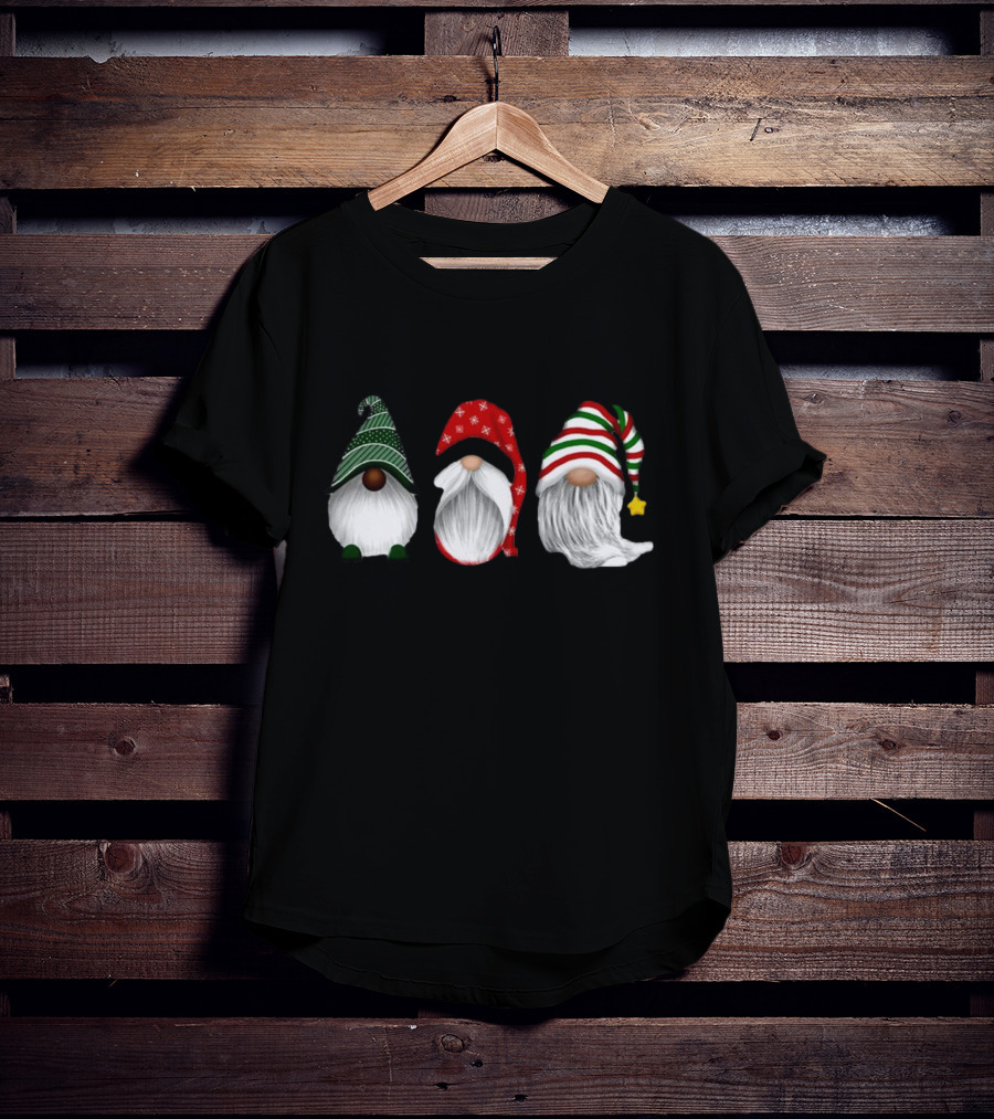 Holiday Gnomies Christmas Gnome Trio In Festive Hats T-Shirt