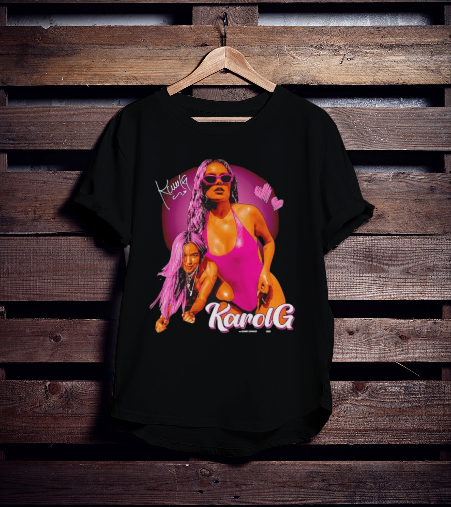 Karol G Signature Neon Pink Retro Style Fashion T-Shirt