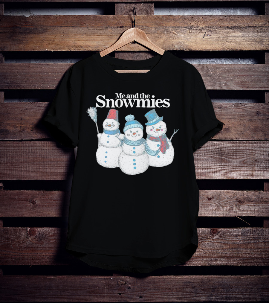 Me And The Snowmies Christmas Trio With Brooms And Hats T-Shirt