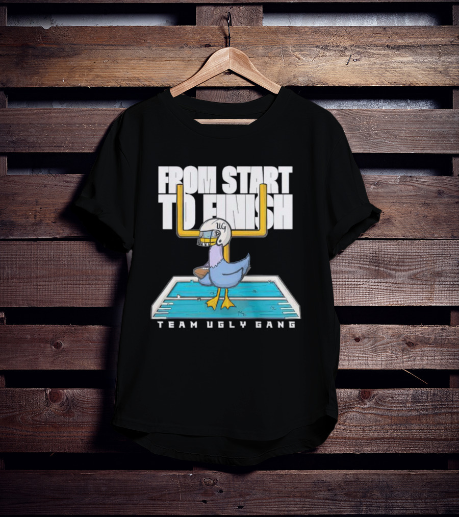 From Start To Finish Team Ugly Gang Duck Football Helmet T-Shirt