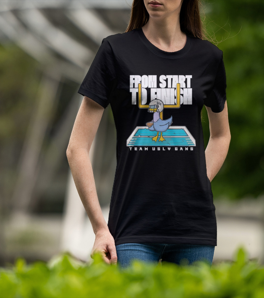 From Start To Finish Team Ugly Gang Duck Football Helmet T-Shirt