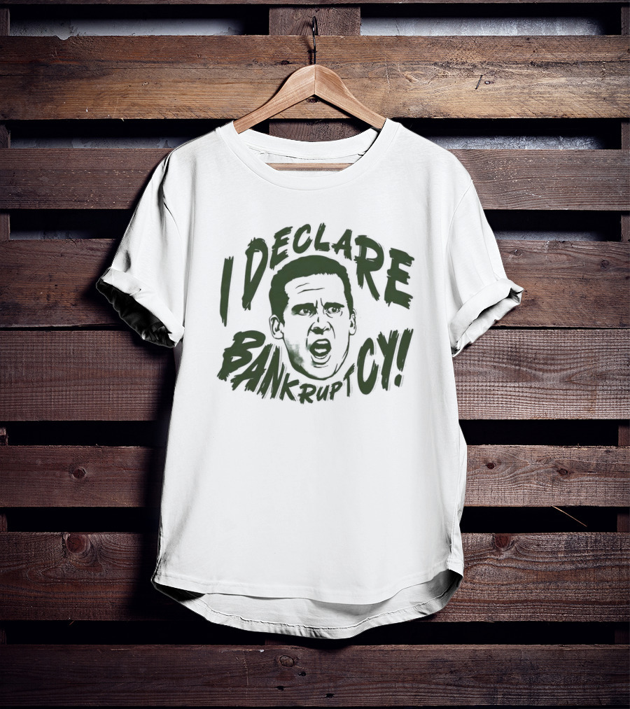 Michael Scott The Office I Declare Bankruptcy Face T-Shirt