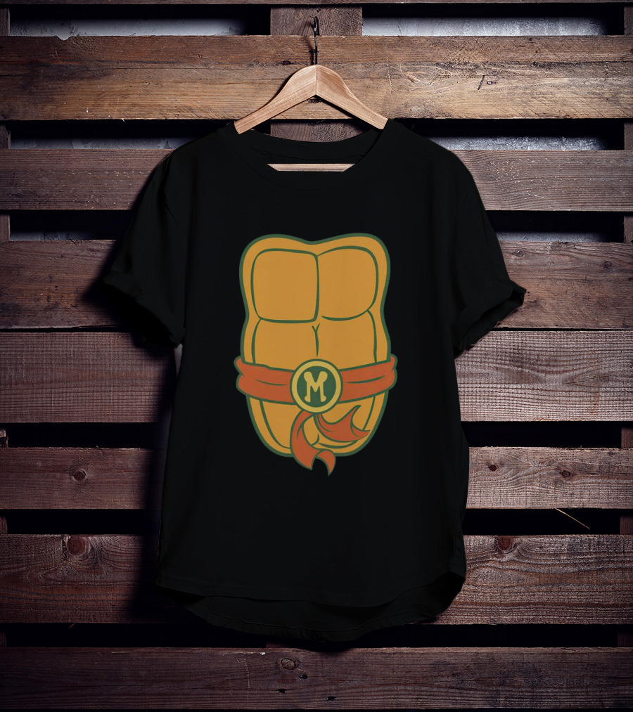 Michelangelo Turtle Shell Chest Ninja Belt M T-Shirt