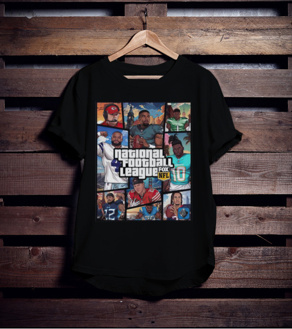 National Football League NFL Teams Players Fox Sports Grand Theft Auto T-Shirt