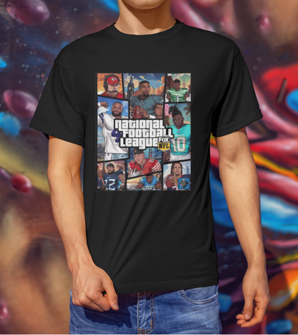 National Football League NFL Teams Players Fox Sports Grand Theft Auto T-Shirt