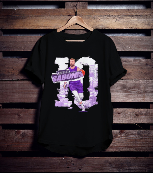 Domantas Sabonis Sacramento Basketball Purple T-Shirt