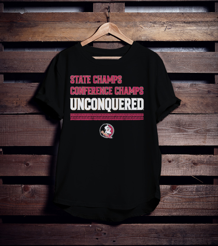 FSU State Champs Conference Champs Unconquered Football T-Shirt