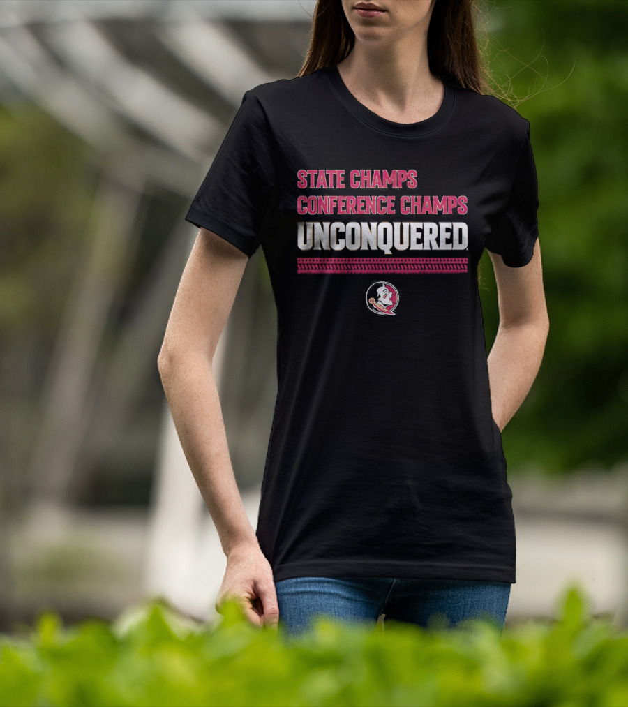 FSU State Champs Conference Champs Unconquered Football T-Shirt