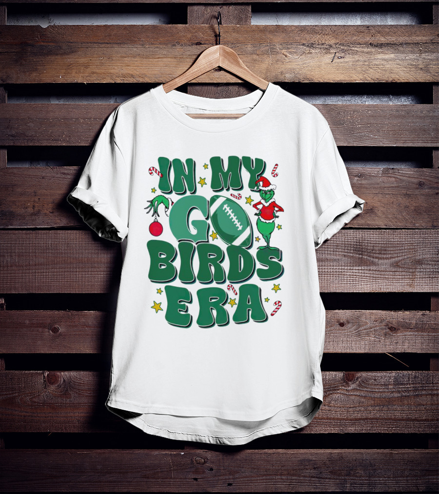 Grinch Go Birds Era Philadelphia Eagles Christmas T-Shirt