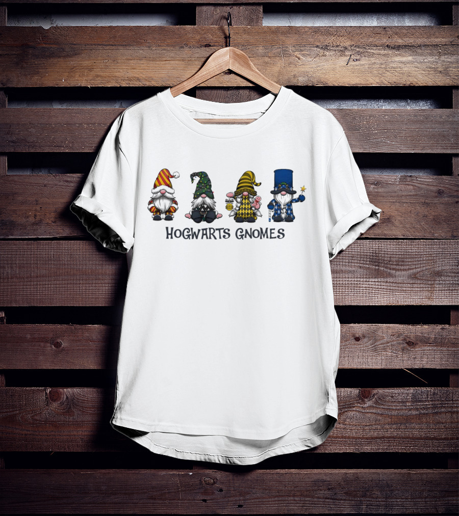 Hogwarts Gnomes Gryffindor Hufflepuff Slytherin Ravenclaw Houses T-Shirt