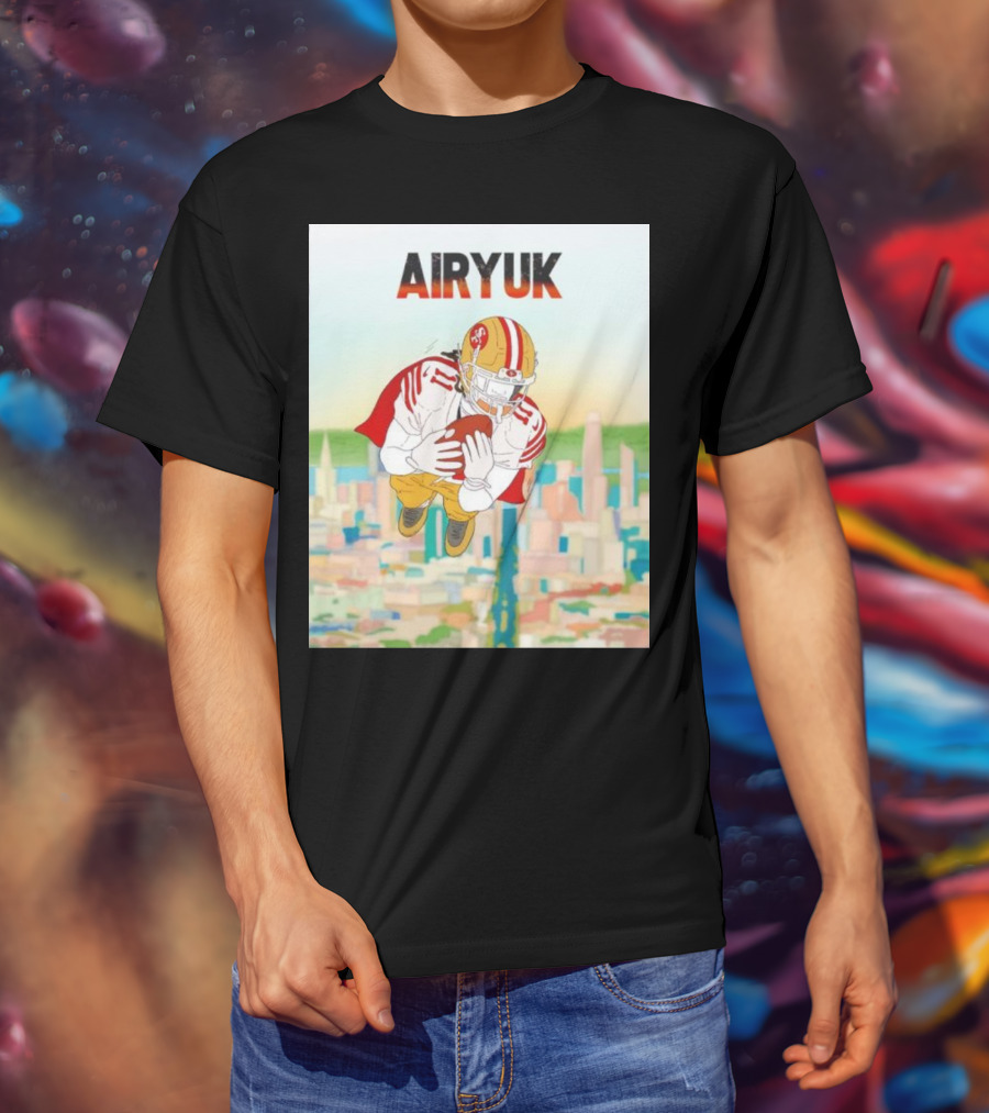 Rita Oak Airyuk San Francisco Football Player Skyline Catching Ball T-Shirt
