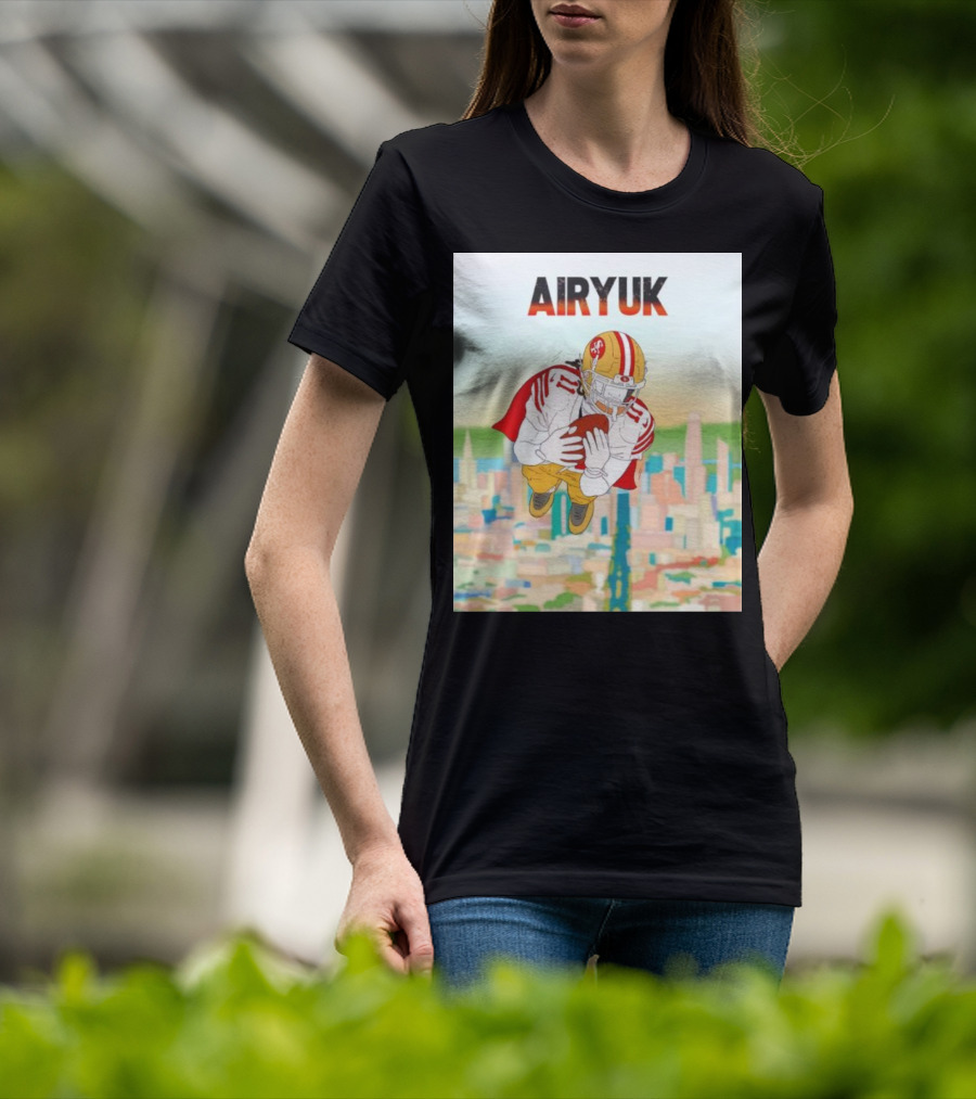 Rita Oak Airyuk San Francisco Football Player Skyline Catching Ball T-Shirt