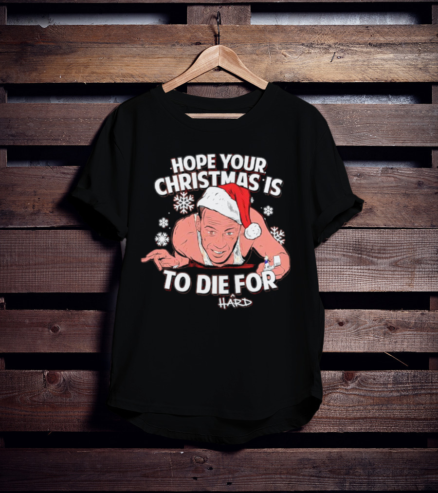 Hope Your Christmas Is To Die Hard Snowflakes Santa Hat Candle T-Shirt