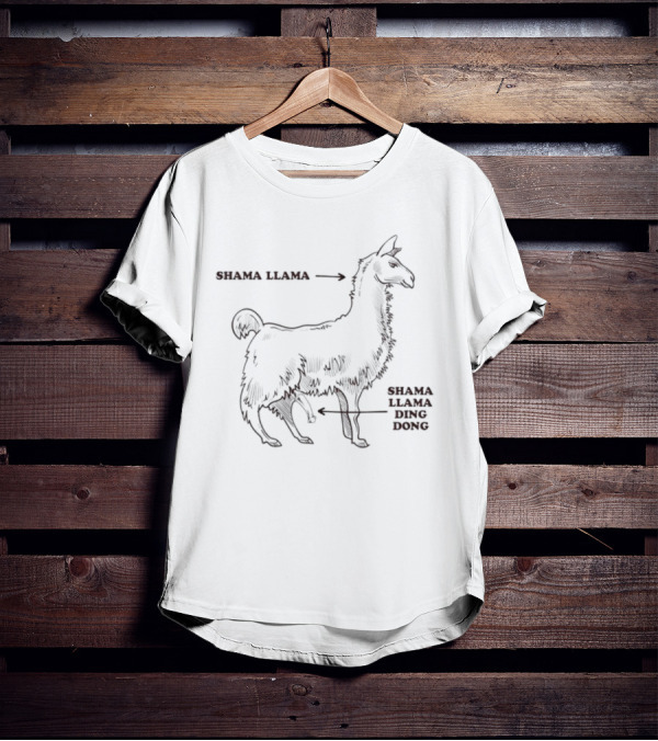Shama Llama Diagram Shama Llama Ding Dong Caption T-Shirt