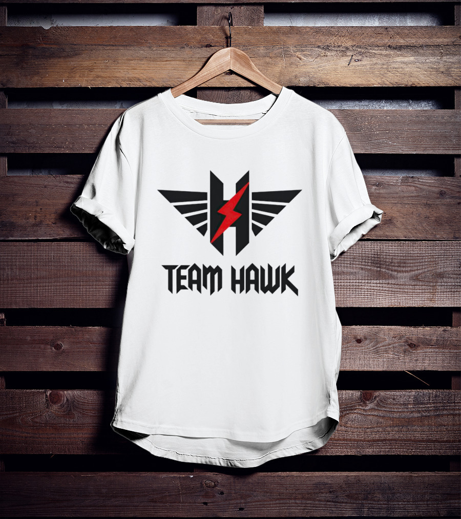 Team Hawk Red Lightning Logo With Winged H T-Shirt
