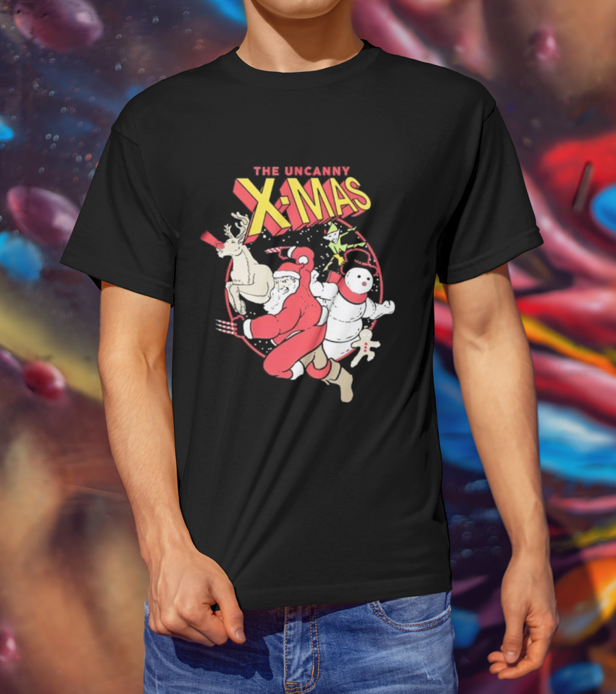 The Uncanny X-Mas Santa Snowman Reindeer Comic T-Shirt