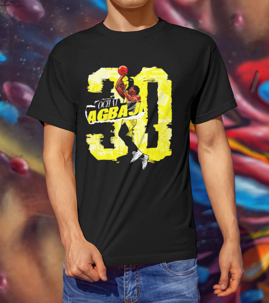 Ochai Agbaji 30 Utah Rough Basketball Dunk WHT Football T-Shirt