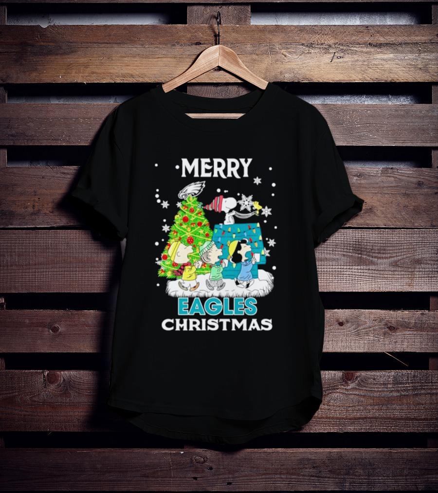 Merry Peanuts Eagles Christmas Holiday T-Shirt