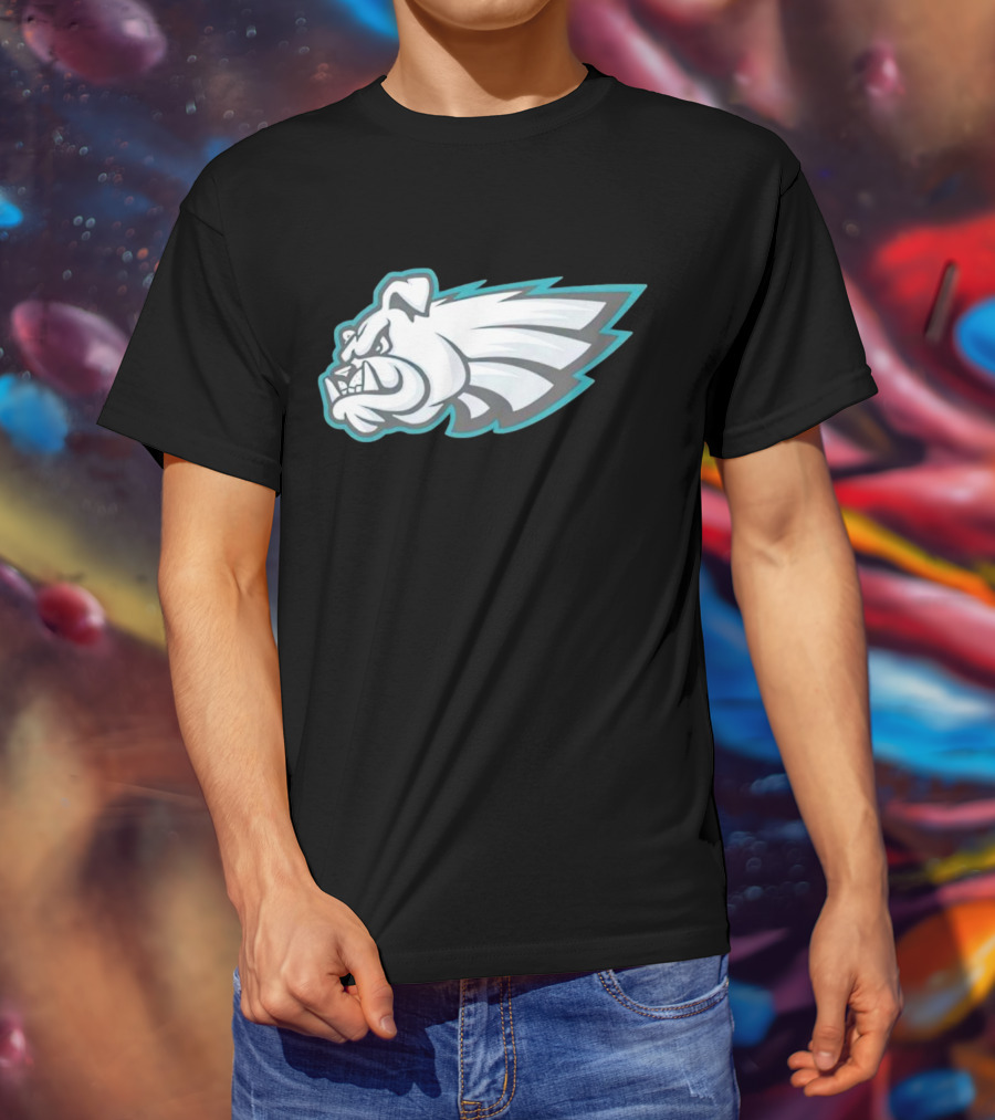 Philly Bulldogs Mascot Head With Wings T-Shirt