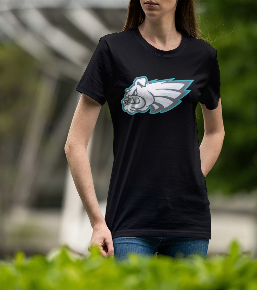 Philly Bulldogs Mascot Head With Wings T-Shirt