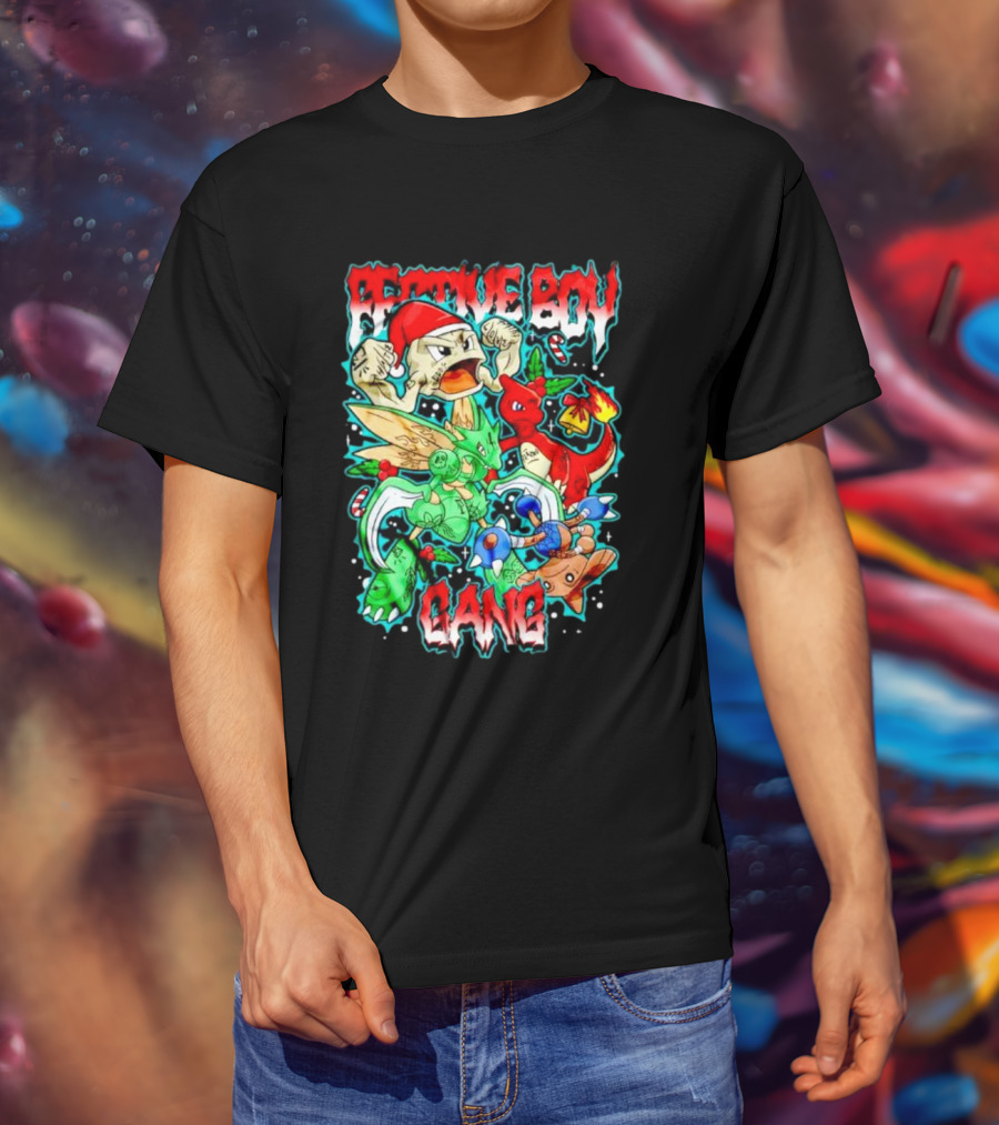 Festive Boy Gang Pokemon Holiday Mashup T-Shirt