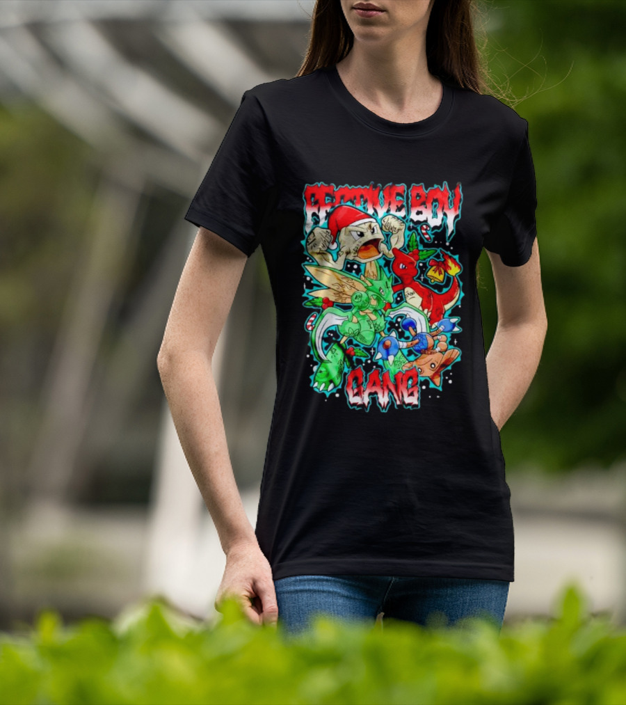 Festive Boy Gang Pokemon Holiday Mashup T-Shirt