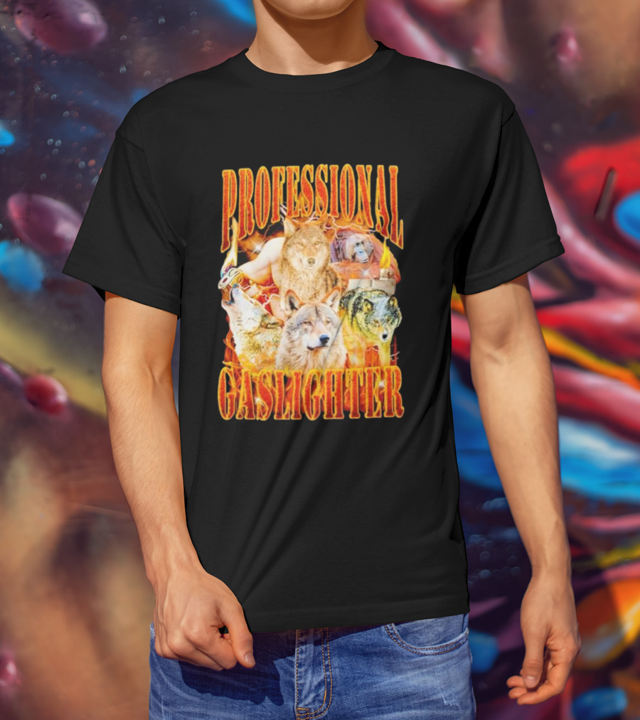 Professional Gaslighter Wolves Vintage T-Shirt