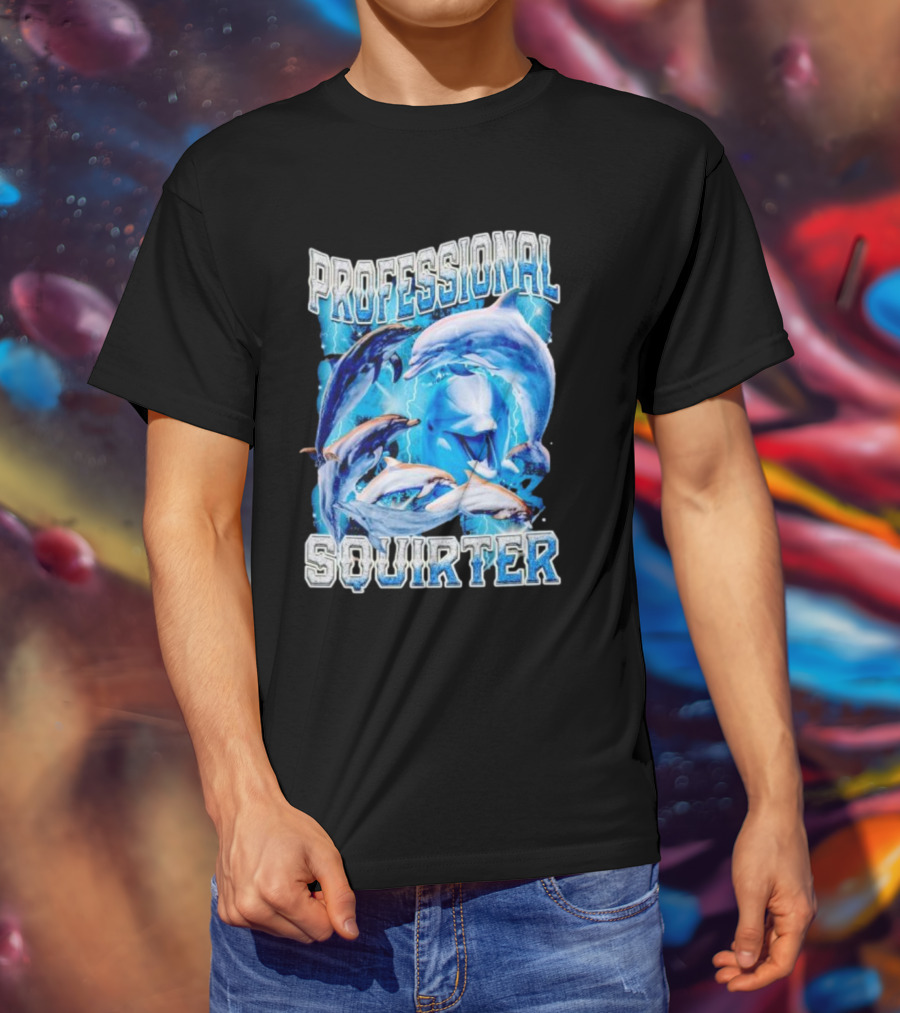 Professional Squirter Vintage Dolphins Retro Blue T-Shirt