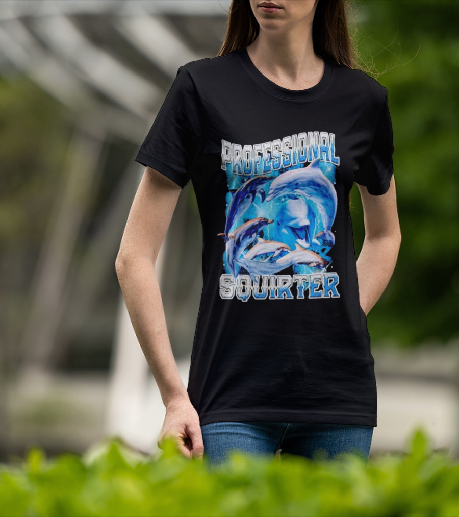 Professional Squirter Vintage Dolphins Retro Blue T-Shirt