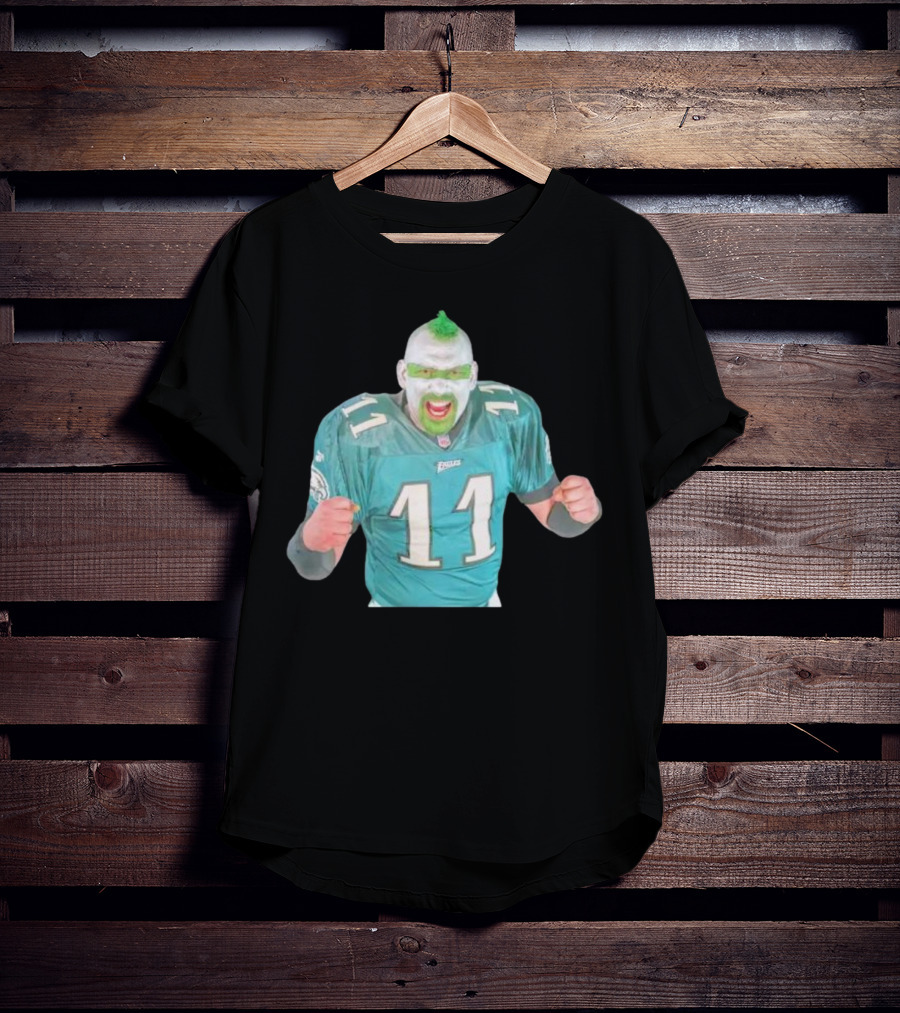 Philadelphia Eagles Fan Jersey 11 Green Face Paint Enthusiast T-Shirt
