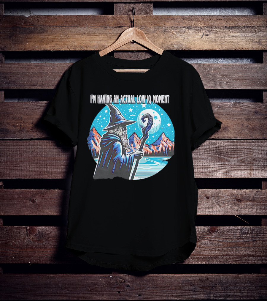 I'm Having An Actual Low IQ Moment Wizard Night Sky Scene T-Shirt