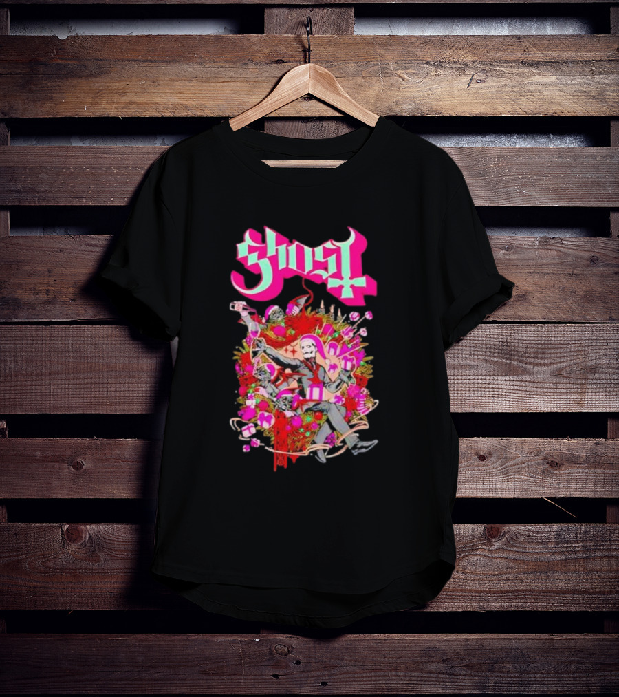 Ghost Festivus Colorful Celebration With Gifts And Festive T-Shirt