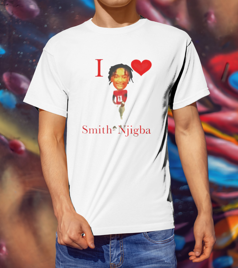 I Heart Jaxon Smith-Njigba Football Player Image T-Shirt