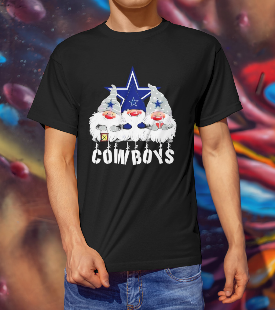Gnomies Cowboys Christmas Star T-Shirt