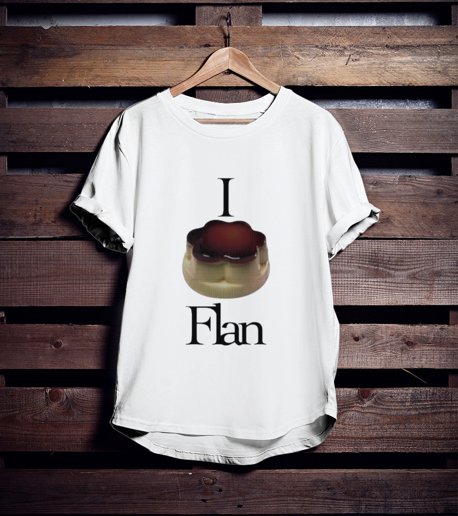 Men's I Love Flan Dessert Enthusiast T-Shirt