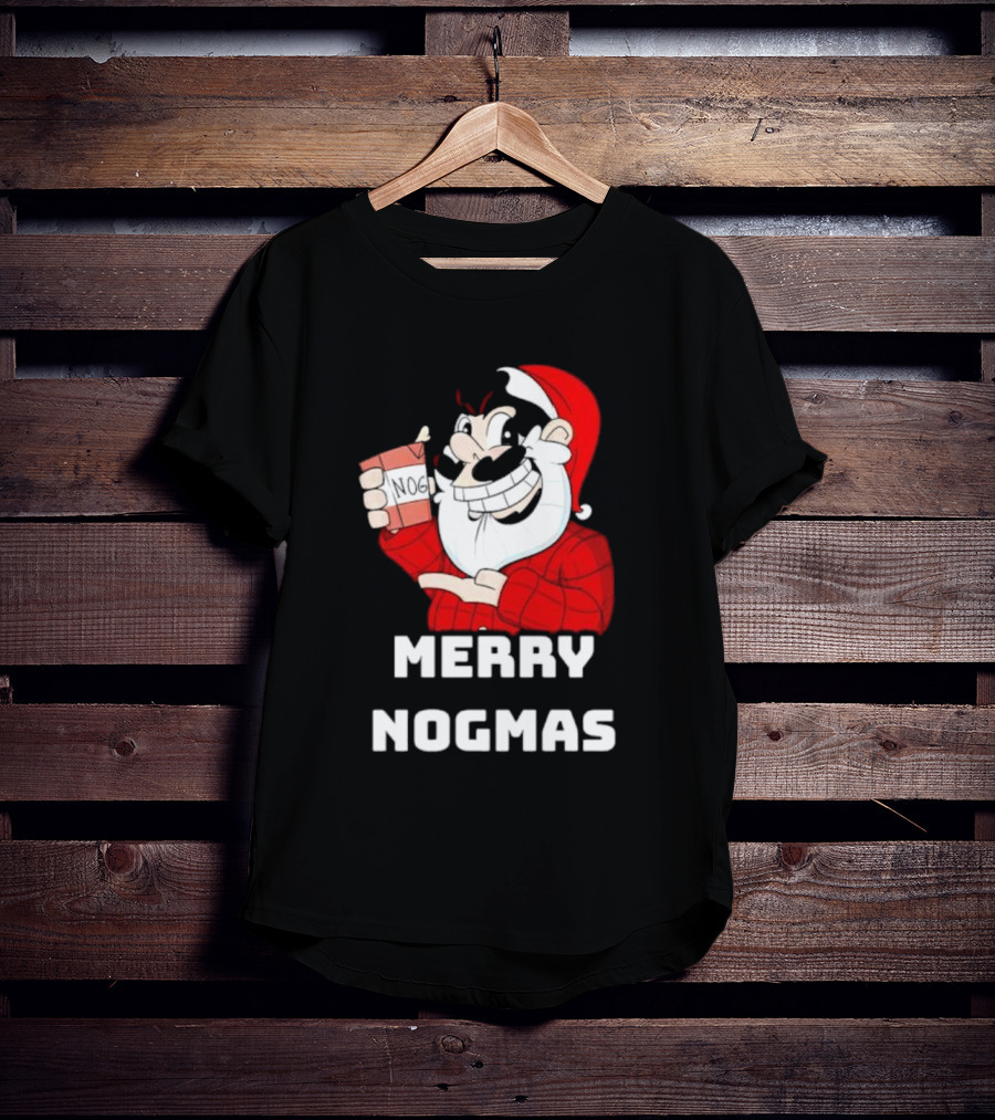 Merry Nogmas Keyrock Santa Holding Nog Cup T-Shirt