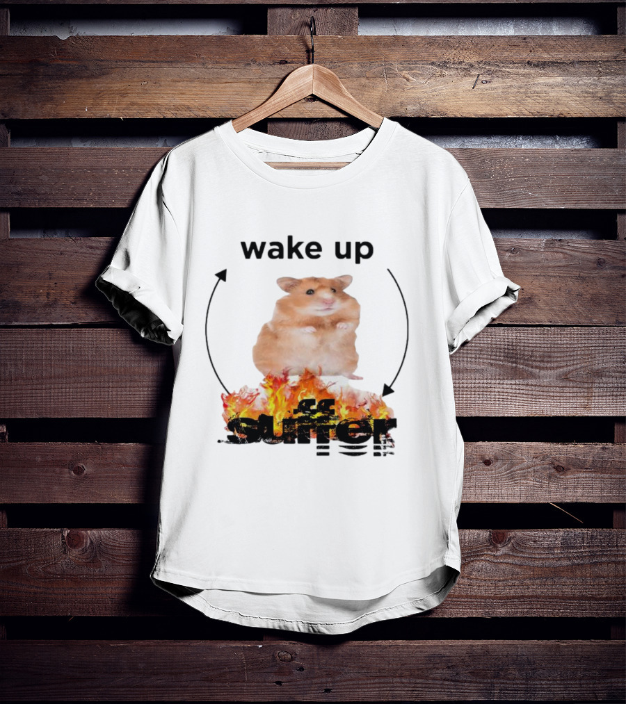 Wake Up Suffer Mouse Fire Cycle Humor T-Shirt