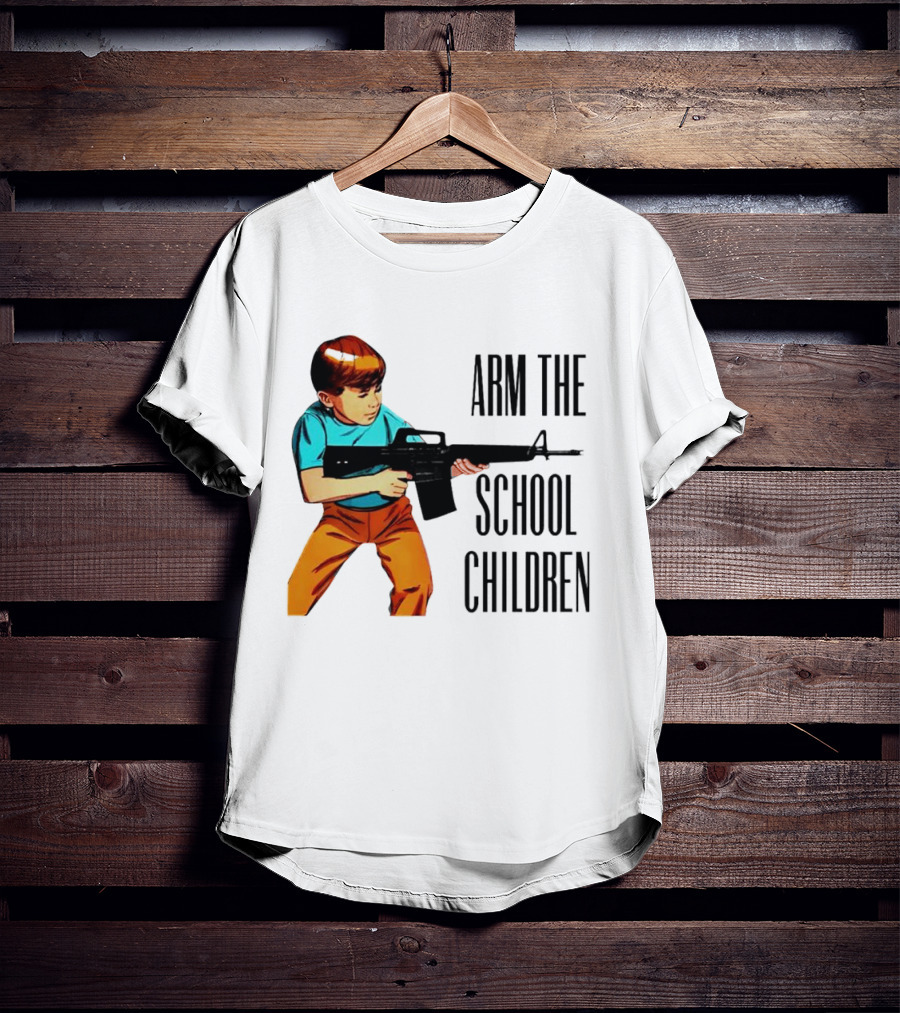 Arm The School Children Vintage Style Boy With Rifle T-Shirt