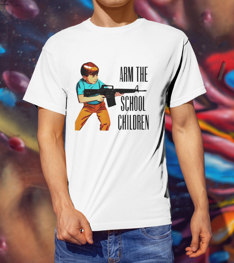 Arm The School Children Vintage Style Boy With Rifle T-Shirt