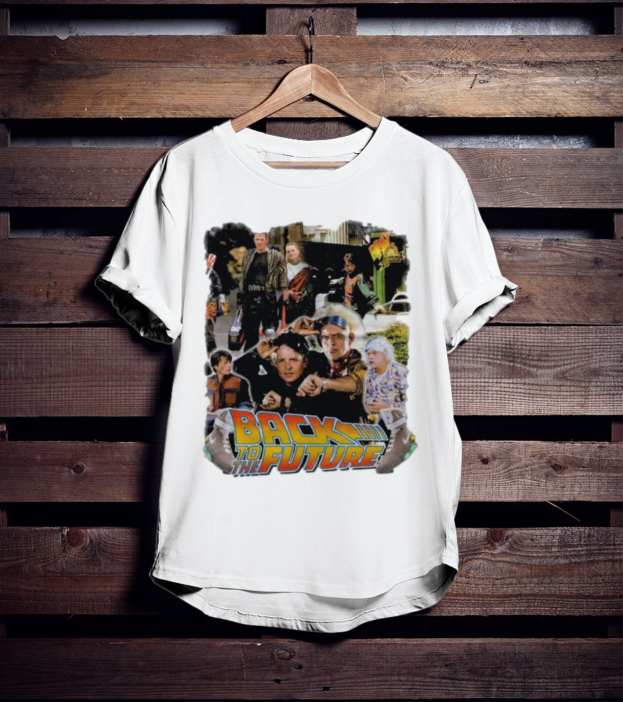 Back To The Future Movie Collage Iconic Characters And Scenes T-Shirt