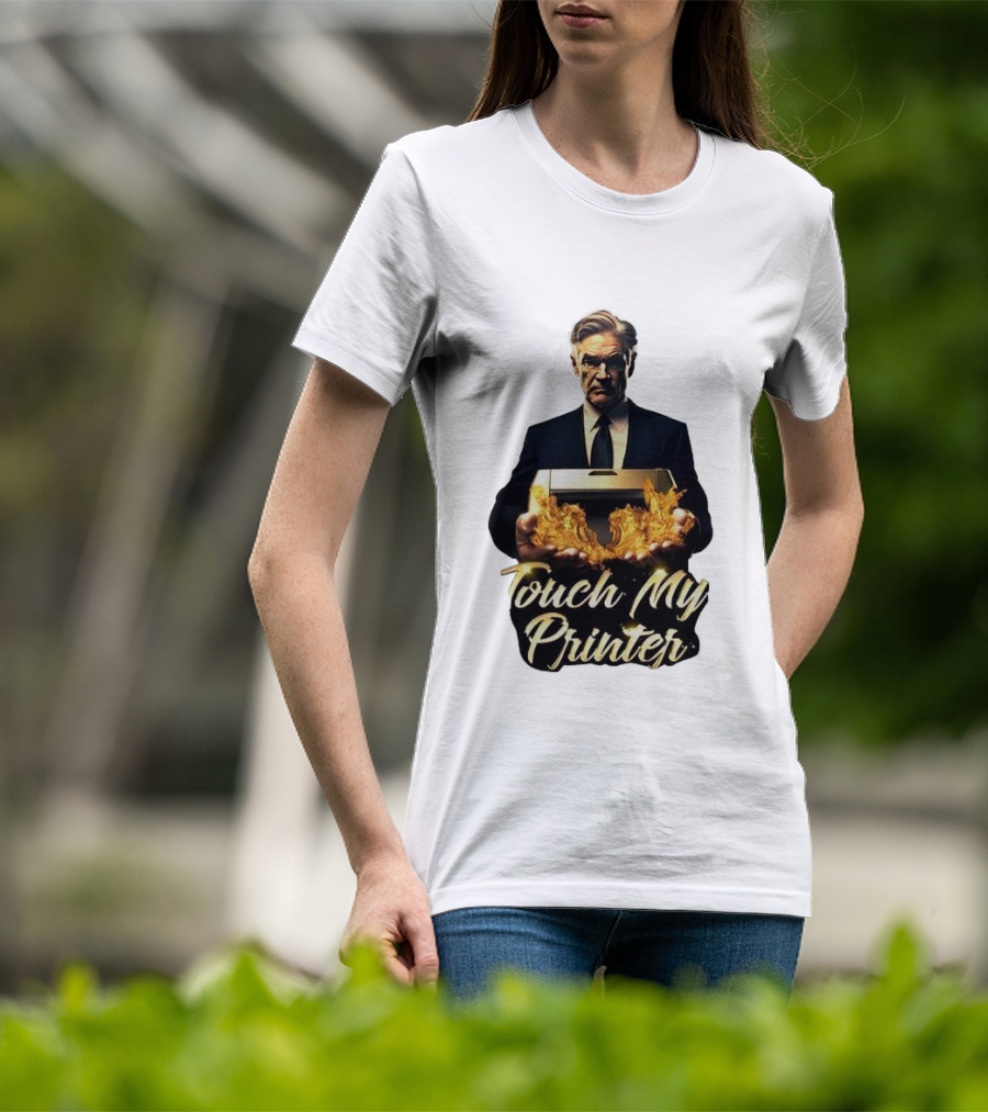 Jerome Powell Touch My Printer Flames Money T-Shirt