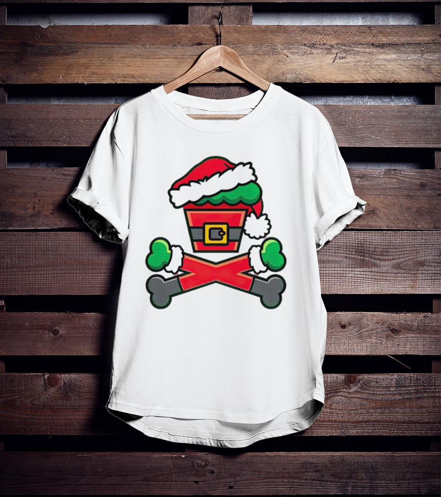 Johnny Cupcakes Jc Vault Grouchy Crossbones Christmas Santa Hat T-Shirt