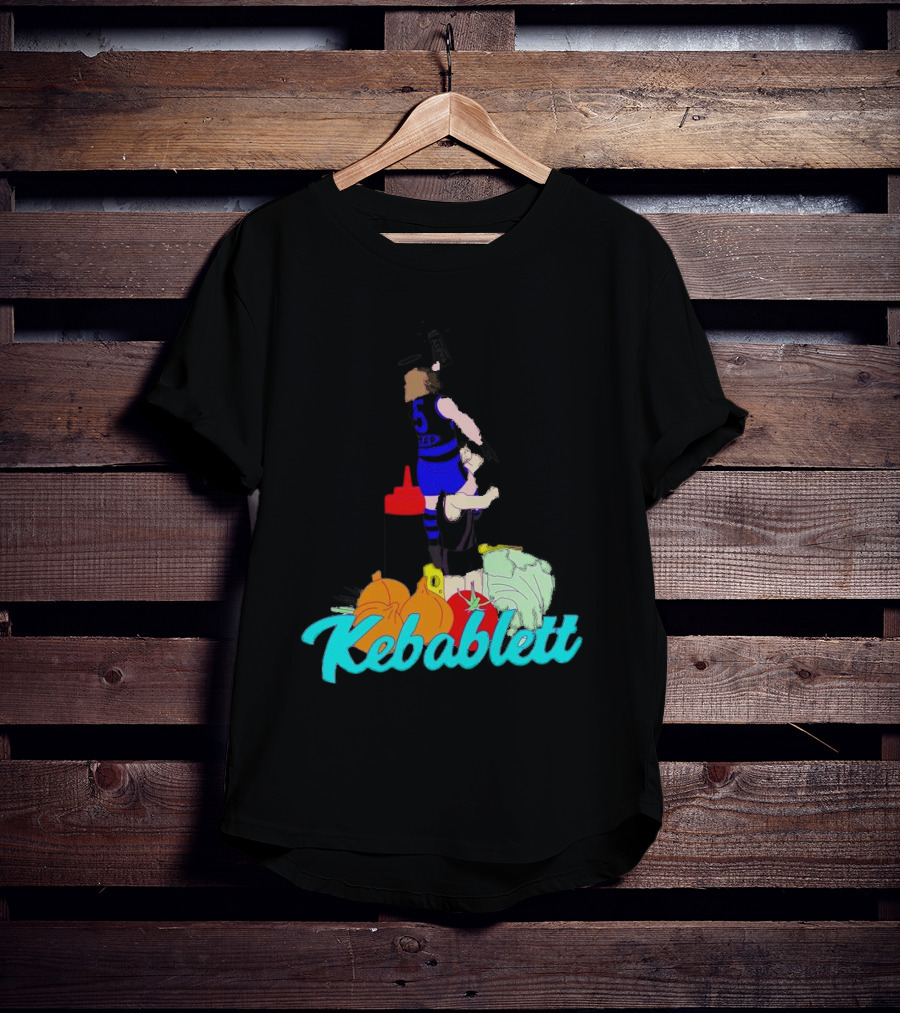 Kebablett Jumping Sports Cartoon With Ingredients T-Shirt