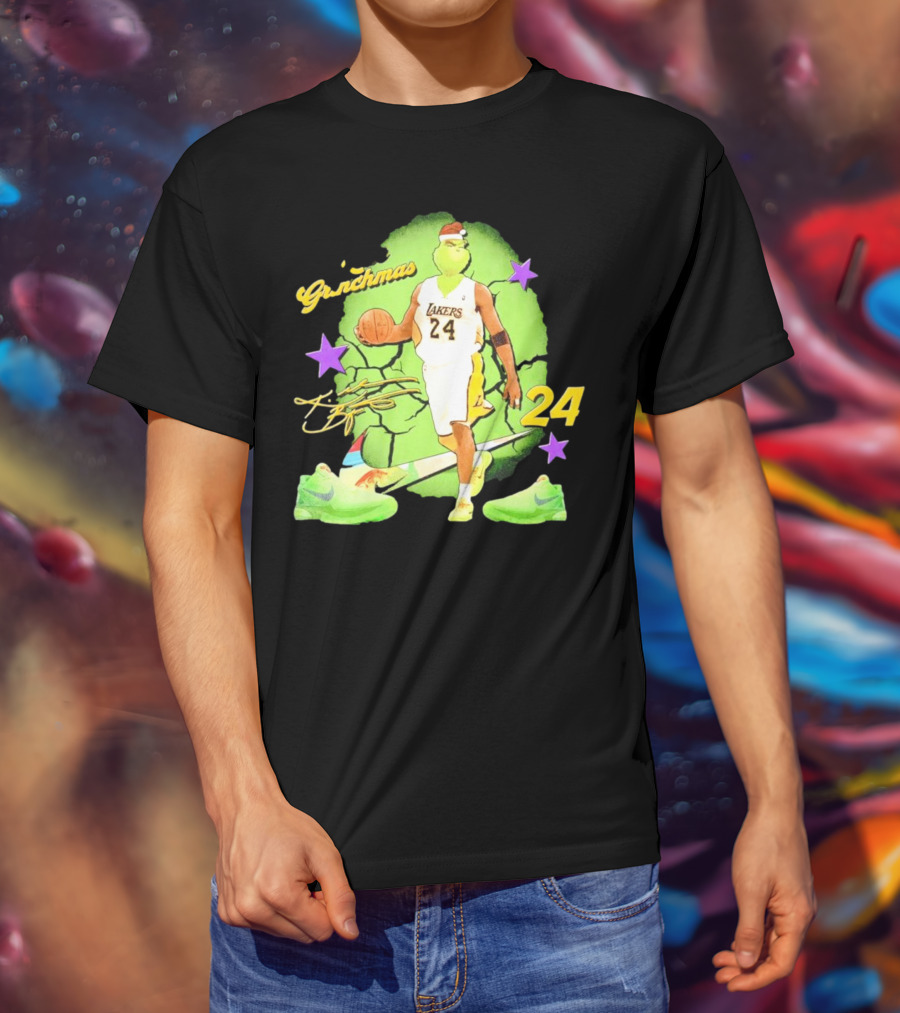 Lakers 24 Grinchmas Kobe Bryant Sneakers T-Shirt