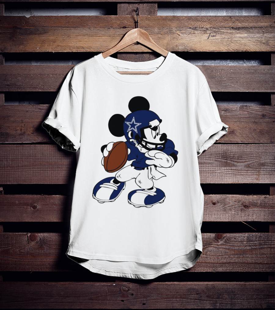 Mickey Mouse Dallas Cowboys Football Quarterback T-Shirt
